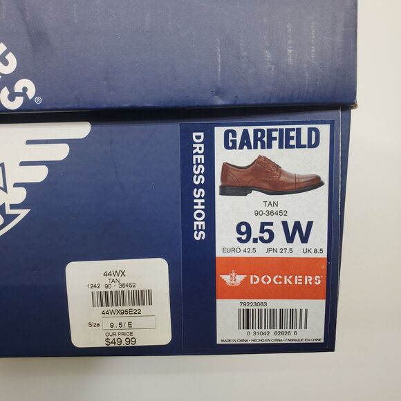 Dockers Men's Garfield Dress Oxford Shoes Size 9.5W Brown/Tan NEW - Picture 2 of 12